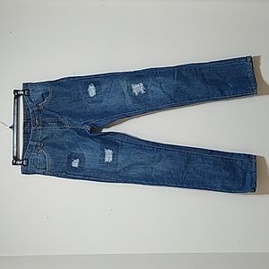 Lucky Brand Billy Straight Distressed Patch Jeans